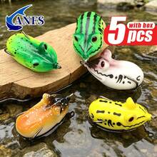 ANFS 5pcs Soft Fishing Lure, Frog Lure, Surface Fishing Bait, Cool Fishing Gift For Fishing Enthusiasts - Multicolor - View 3