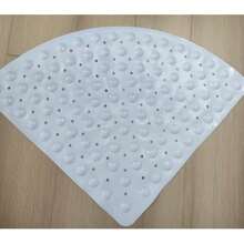 1pc Corner Shower Mat, Non-Slip Triangle Bath Mat With Suction Cups And Drain Holes, Waterproof PVC Bathroom Floor Mat, Safety Anti-Fall Shower Rug For Bathroom Bathtub, 3 Colors Available - Multicolor - View 7