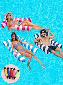 1pc Adult PVC 3-Tube Inflatable Floating Bed With Mesh Bottom, Portable Pool Hammock, Suitable For Pool, Lake, Beach, Bathtub - A - View 7
