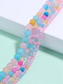 1 String Natural Colorful Morgan Agate Beads For Diy Bracelet Necklace Earring Making Jewelry Keychain Making Supplies Accessories 4/6/8/10mm - Color - View 5