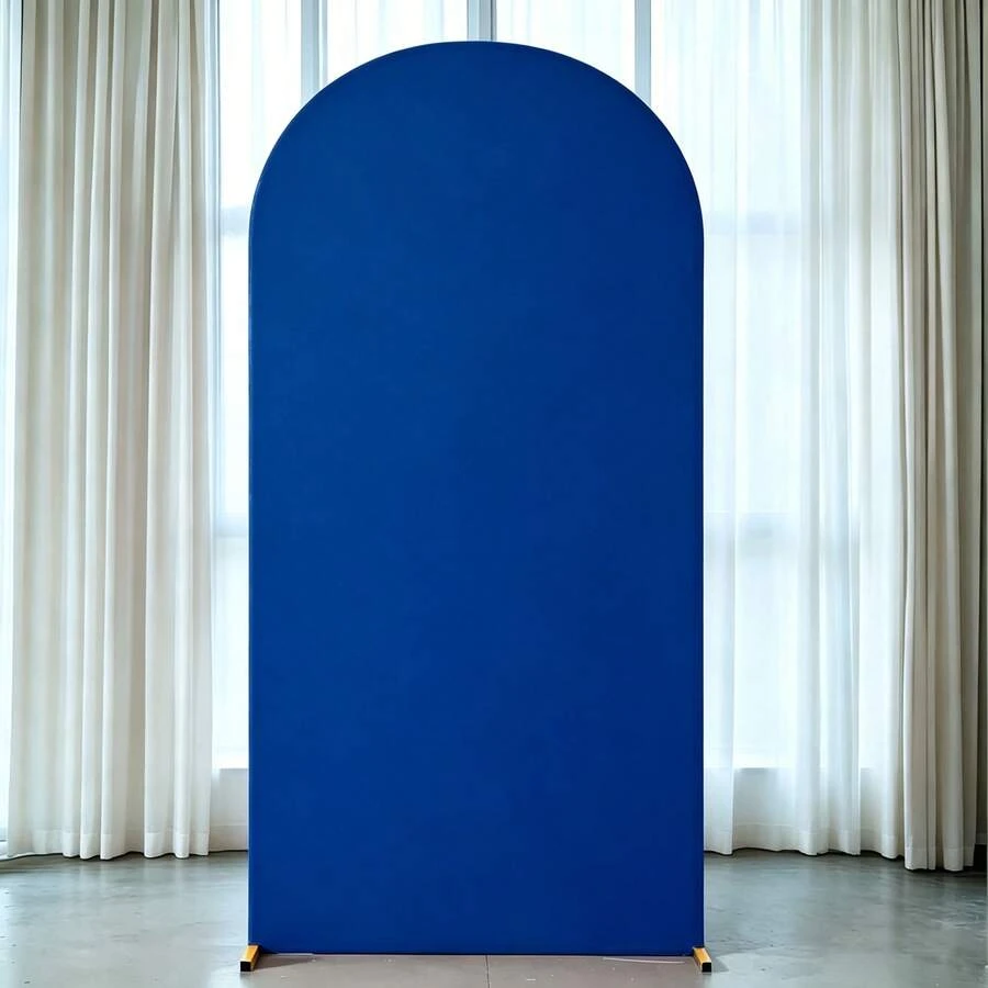 4ft、5ft、6ft、6.6ft、7.3ft 白色彈性拱門布套，優雅花卉與氣球婚禮派對背景布，聚酯纖維，多用途適用於生日、週年紀念與慶典，派對背景布，優雅裝飾，耐用聚酯纖維，婚禮裝飾