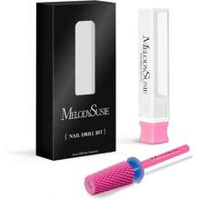 - Brocas cnicas para uas, brocas de carburo de tungsteno de 3/32 pulgadas, adecuadas para manicura y pedicura, cutculas, puntas tcnicas, serie Bit - S, flor rosa, mediano - Mediana-M + Flor rosa - Ver 8