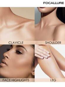 FOCALLURE Palet Makeup 2-in-1 Highlighter & Contour 8g, Contour Matte Halus Tahan Lama, Ditambahkan Pengikat Premium Ramah Kulit, Proses Pelapisan Merata, Dapat Dibangun untuk Warna Alami, Efek Contouring Tahan Lama, Membentuk dan Mencerahkan dalam Satu Palet - #02 Kilauan Alami & Kopi - View 5