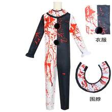 Terrifying Clown Costume From A Horror Movie In Stock For Cosplay And Stage Performances - Clothes + Scarf - View 9