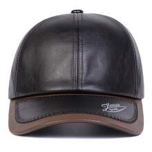 1pc Men's PU Leather Letter Embossed Baseball Cap, Outdoor Adjustable Casual Hat, Spring/Autumn - Multicolor - View 6