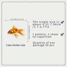 50 piezas Pegatinas transparentes de pez dorado, decoración de animal de pez pequeño realista, material de pegatinas para acuario de peces PET y álbum de recortes - Multicolor - Ver 3