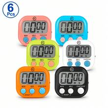 6pcs Digital Kitchen Timer Set, Portable Countdown Timer With Large LCD Display, Battery Operated Cooking Timer For Baking, Studying, Office, Classroom And Home, Batteries Not Included - 6 Color Mixing Timers - View 7