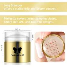 Estampador de uas de silicona, herramienta desmontable 2 en 1 con raspador para esmalte en gel y manicura francesa, suministros para salones de manicura. - inicial - Ver 3