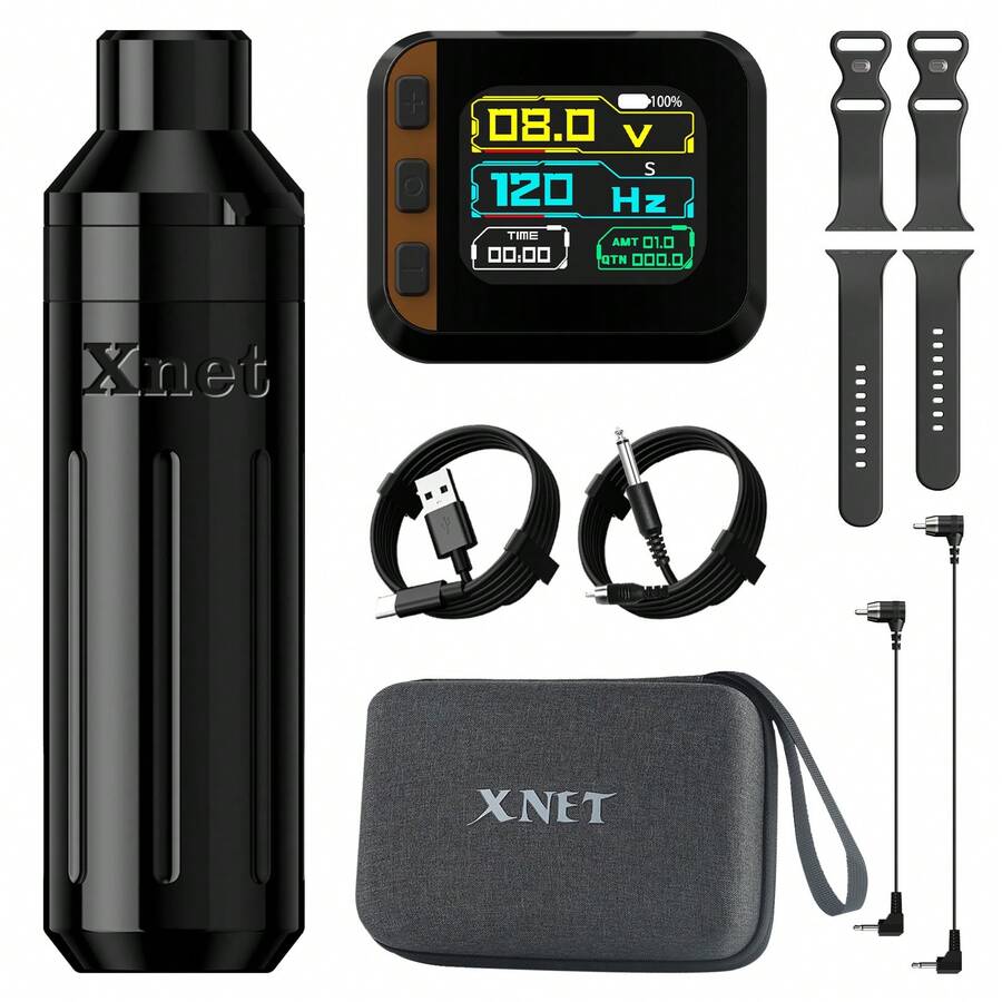 XNET قلم وشم دوار Claws-S قطعة واحدة، لاسلكي بطاقة 1600mAh، طاقة ساعة، ضربة 3.5 مم، آلة وشم مكياج، قلم وشم - متعدد الألوان - مشاهدة 1
