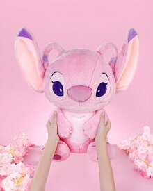 Miniso Disney Lilo & Stitch Collection 18 Inch Basic Sitting Plush Toy, Soft Pink Angel Stuffed Doll Large Fluffy Decor Pillow Gift For Girls & Disney Fans - Pink - View 3