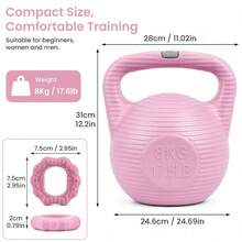 Shoze Versatile Home Fitness Bundle Fillable 8kg Kettlebell Pair Grip Rings Custom Weight Yoga Strength Training Gear - Pink - View 6