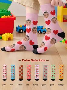 Calcetines cómodos personalizados con foto para niños - Multicolor - Ver 5