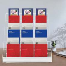6 Tiers Tabletop Book  Rack, Magazine Rack For Table Top, Book Display Stand - White - View 2