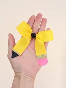 2/4Pcs Girls Back To School Pencil Hair Bow,Cartoon Decoration Clips For School,Vacations,Student Gifts,First Day Of School Gift Hair Accessory - Multicolor - View 4