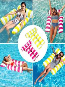 1pc Adult PVC 3-Tube Inflatable Floating Bed With Mesh Bottom, Portable Pool Hammock, Suitable For Pool, Lake, Beach, Bathtub - A - View 9