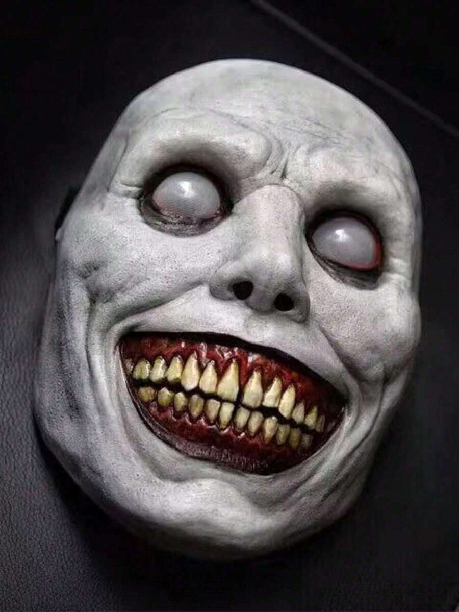 1pc Latex Mask COS Smiling White Eyes Demon Mask - View 1