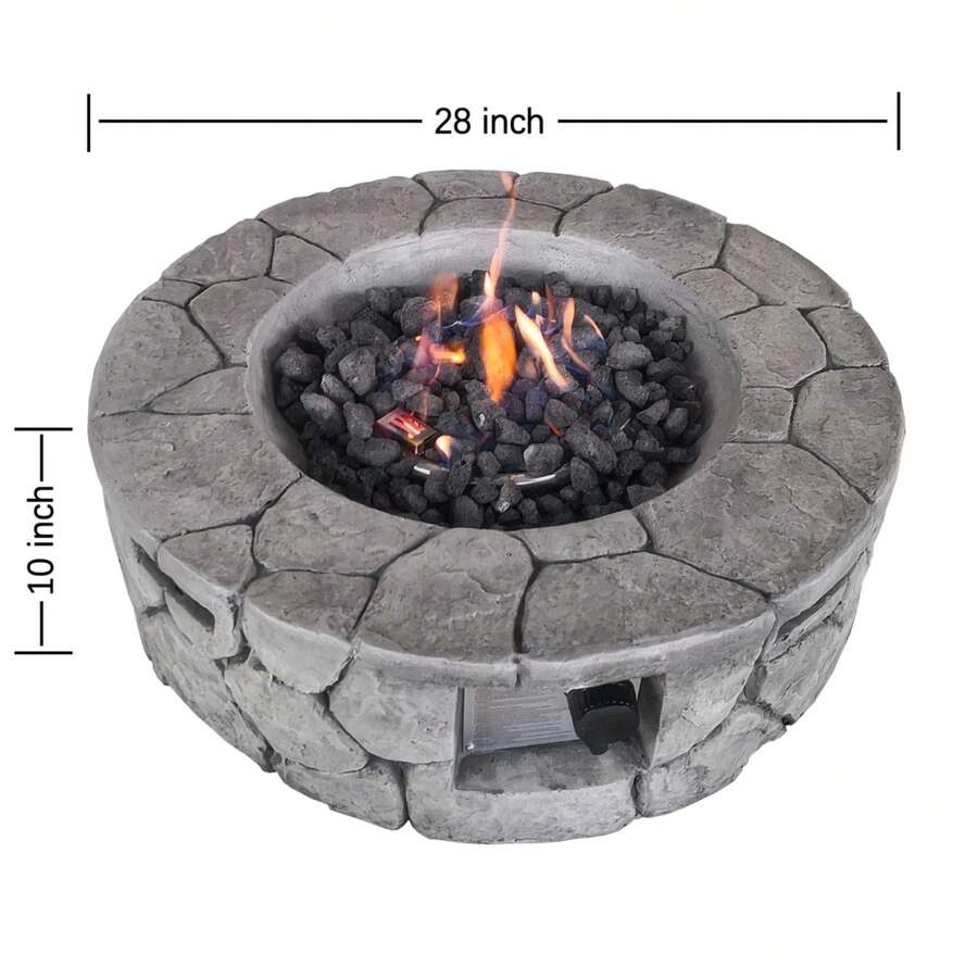 9'' H X 28'' W Fiber Reinforced Concrete Outdoor Fire Pi - Regular - View 1