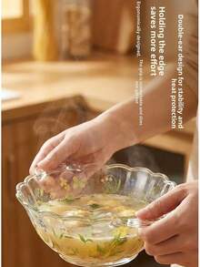 春癒雙耳玻璃碗 水果沙拉碗 加厚耐熱 大容量湯碗 泡麵碗 米飯碗 - 彩色 - 查看 4
