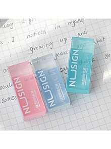 1個可愛純色極簡風兒童橡皮擦，透明鉛筆橡皮擦，學校用品，開學必備，開學第一天 - 彩色 - 查看 5