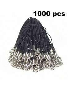 1 Pack 10/30/50/100/200/300/500/1000pcs Multicolor Black Pendant Rope Lanyard Lasso Hanging Rope Lobster Clasp Rope Keychain Hook Phone Set Pendant Jewelry Accessories - Black - View 22