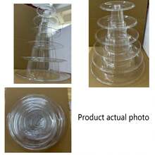 1 قطعة حامل عرض متعدد الطبقات للكعك والماكرون - بسطح معدني مصقول، مناسب لحفلات الزفاف وأعياد الميلاد وحفلات الشاي بعد الظهر - حامل حلويات وحلويات، عرض المعجنات، ديكور الحفلات - شفاف - مشاهدة 5