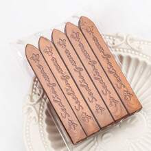 5pcs/Pack English Wax Sticks With Wick, Sealing Wax For Wax Seal Stamp, Multiple Colors Available, Suitable For Envelopes/Invitations/Scrapbooking/Gift Wrapping/DIY Handmade Decoration - 5 Sticks/pack With English Cored Wax Strips - View 50