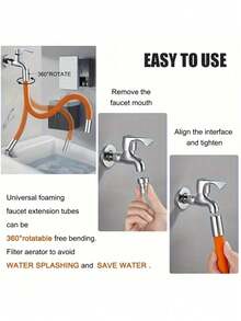 360° flexibler formstabiler Wasserhahn-Verlängerer, biegsame spritzschutz-Wasserstrahl-Verlängerung für Küche, Badezimmer und den Heimgebrauch - A - Übersicht 7