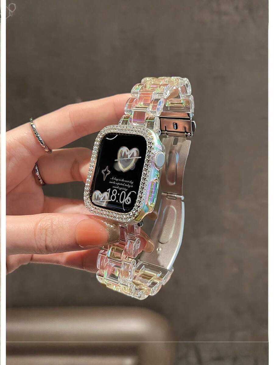 1 pieza Correa de reloj de moda para mujer de PC compatible con Apple Watch 38/40/41/42/44/45/46/49mm, correa de repuesto elegante para smartwatch compatible con Apple Watch Series 12 11 10 9 8 7 6 5 SE3 Ultra 4 3 2 1, SE y Ultra, accesorio de pulsera casual formal para uso diario, viajes al aire libre y fiestas, regalo para mujeres, amigas, familia y entusiastas de los relojes