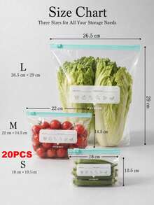 1/10/15/20/45pcs Reusable Airtight Food Storage Bags, Kitchen Accessories, Thickened PE Zipper Freezer Bags, Microwave Friendly Blue Transparent Fresh Keeping Storage Bags For Kitchen Storage Organizer, Snacks, Fruits & Vegetables - Multicolor 2 - View 14