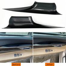 適用 2008-2015 7 系列 F01 F02 左右側黑色碳纖維汽車車門內把手飾蓋，簡易安裝 - F01F02 inner door handle - 查看 2