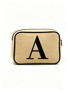 Bolsa de Linho Amarela de Grande Capacidade com Zíper, Bolsa de Armazenamento Multiuso com Acabamento Preto, Bolsa de Higiene Pessoal Diária/Viagem Adequada para Deslocamento, Volta às Aulas, Viagem, Piquenique, Camping, Aventura ao Ar Livre e Mais, Presente do Dia do Professor, Presente de Formatura, Acessório de Casamento, Presente de Aniversário - Multicolorido - Visão 12