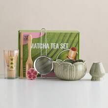 7-Piece Pink Lotus Matcha Tea Set, Japanese Matcha Whisking Set, Includes Bamboo Tea Whisk, Tea Scoop, Sifter, Ceramic Bowl, Tea Whisk Holder And Flower Holder, Traditional Matcha Making Tools, Suitable For Tea Lovers - Multicolor - View 11