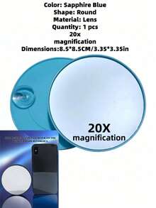 1 pieza Espejo de maquillaje con aumento de 10x/20x/50x/60x con base de succión, tamaño portátil, adecuado para baño, viaje, oficina, maquillaje de ojos y arreglo personal - Negro - Ver 25