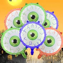 10pcs Halloween Inflatable Eyeballs In Red, Green, And Blue For Spooky Themed Party Decorations - Mixed-color Eye Balloons - View 2