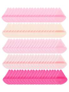 Triangular Suede Powder Puff 5/10/20/30/50/100 Pcs, Made Of Ultra-Soft Suede Material, Suitable For Contouring, Eyes, And Corners, Suitable For All Skin Types. - Multicolor - View 3