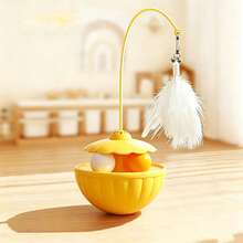 1pc Interactive Cat Teaser Toy, 3-In-1 Self-Entertainment Pet Toy With Feather Teaser Wand And Bell, Multi-Function Cat Toy For Indoor Adult Cats And Kittens, Intelligence Toy - Multicolor - View 7