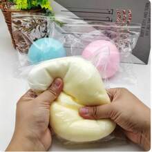 1個特大號10cm流心起司球，柔軟捏捏玩具，巨型泥大福，TPR快回彈材質，觸感柔軟，感官壓力紓緩捏捏玩具，適合教室、開學禮物、節日禮物，男孩女孩玩具 - 彩色 - 查看 7