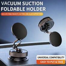 WESTMADE Mini Rotating Foldable Vacuum Magnetic Car Phone Holder, Suitable For Car Dashboard, Compatible With All Phones, Car Phone Holder Accessory - A - View 3