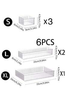 1/2/4/6/10pcs Large Capacity Transparent Drawer Organizer - Built-In Stationery And Cosmetics Combination Storage Box, With Miscellaneous Storage Box - Suitable For Home Office Countertop Desktop Organization Solution - Transparent - View 16
