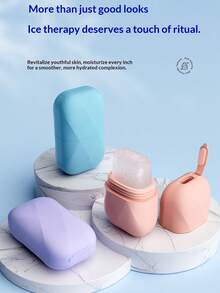 Silicone Facial Ice Mold, Facial Ice Roller Beauty Tool, For Facial Cold Compress Massage, Odorless Skincare Accessory 1pc - Multicolor - View 1