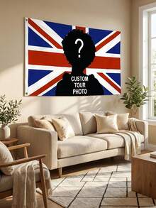 Custom Photo Flag Tapestry Personalized National Banner For Concert Tour Support Home Living Room Wall Decor Gift, Aesthetic Home - U.K. - View 2