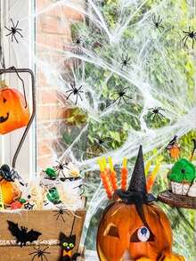 1/50pcs Halloween Realistic Plastic Spiders Black Fake Spiders Fake Spiders Prank Props For Halloween Home And Party Decor For Haunted House & Yard Decor, Perfect For Halloween Party, Haunted Attraction, Zombie Themed Bash,Garden Decor Outdoor - Multicolor - View 4
