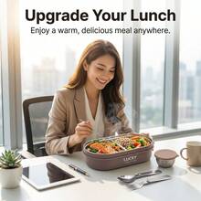 Portable Plastic/304 Stainless Steel Lunch Box With Lid, Divided Fruit Salad Food Storage Container, Leak Proof Bento Box, Dishwasher & Microwave Allowable, Suitable For Student Adult Use In School, Office, Outdoor Camping, Picnic,Back To School - Multicolor - View 10