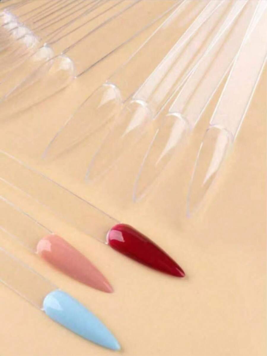 5pcs Clear Long Stiletto False Nail Display Cards - Clear - View 1