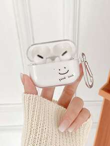Lucky Smiling Face Earphone Case Compatible With Apple Pro 2/ 3 Wireless Earphones, Transparent Soft Protective Cover - Clear - View 2