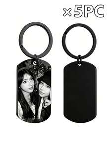 Llavero de metal personalizable, impreso con tu foto y texto, 4 estilos y 4 colores disponibles, paquete de 1 pieza, 3 piezas o 5 piezas. Perfecto como llavero, decoración de mochila, regalo de cumpleaños, regalo de aniversario y regalo del Día de San Valentín. - Multicolor - Ver 23