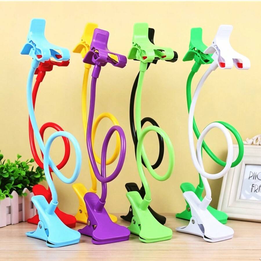 1/2pcs Universal Phone Holder Flexible Slouchy Bracket Adjustable Phone Clip Home Bedside Desktop Mount Smart Phone Stand - Blue - View 1