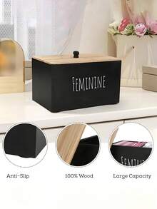 Aesthetic Tampon Storage Box With 3 Slots Anti Dust Cover Premium Multifunctional Bathroom Storage Box For Housewives Handy Jewelry Organzierhair Accessories Organaizer To Hold Makeup Pads Travel Essential Home Decor Bathroom Accesssories - View 11