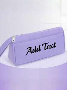 Estuche de lápices de unicolor con nombre personalizado impreso, bolsa de lápices portátil con nombre personalizado, bolsa de papelería de varios compartimentos de color macaron, adecuada para estudiantes para uso diario de vuelta a la escuela - Multicolor - Ver 10