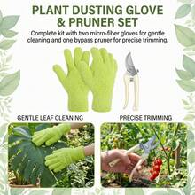 Gardening Gloves Set With Pruning Shears, Suitable For Plant Dusting And Cleaning - 2 Gloves + 1 Pair Of Pruning Shears - View 5